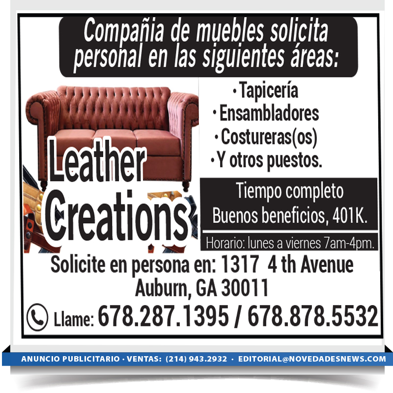 ADD NOVEDADES NEWS 10 NOVIEMBRE LEATHER CREATIONS